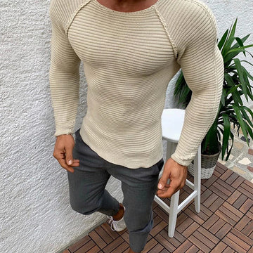 Sweater Spring Slim Solid Fashion inside Underwear Men Mock Neck Basic T-shirt Blouse Pullover Long Sleeve Top